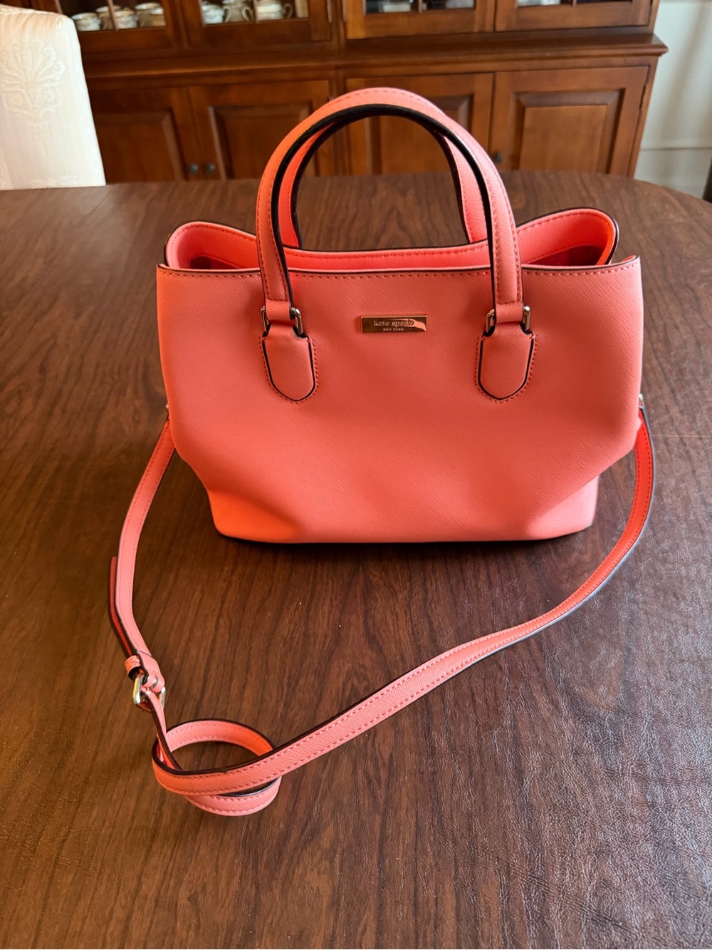 kate spade Coral Pink Mini Satchel with Crossbody Strap
